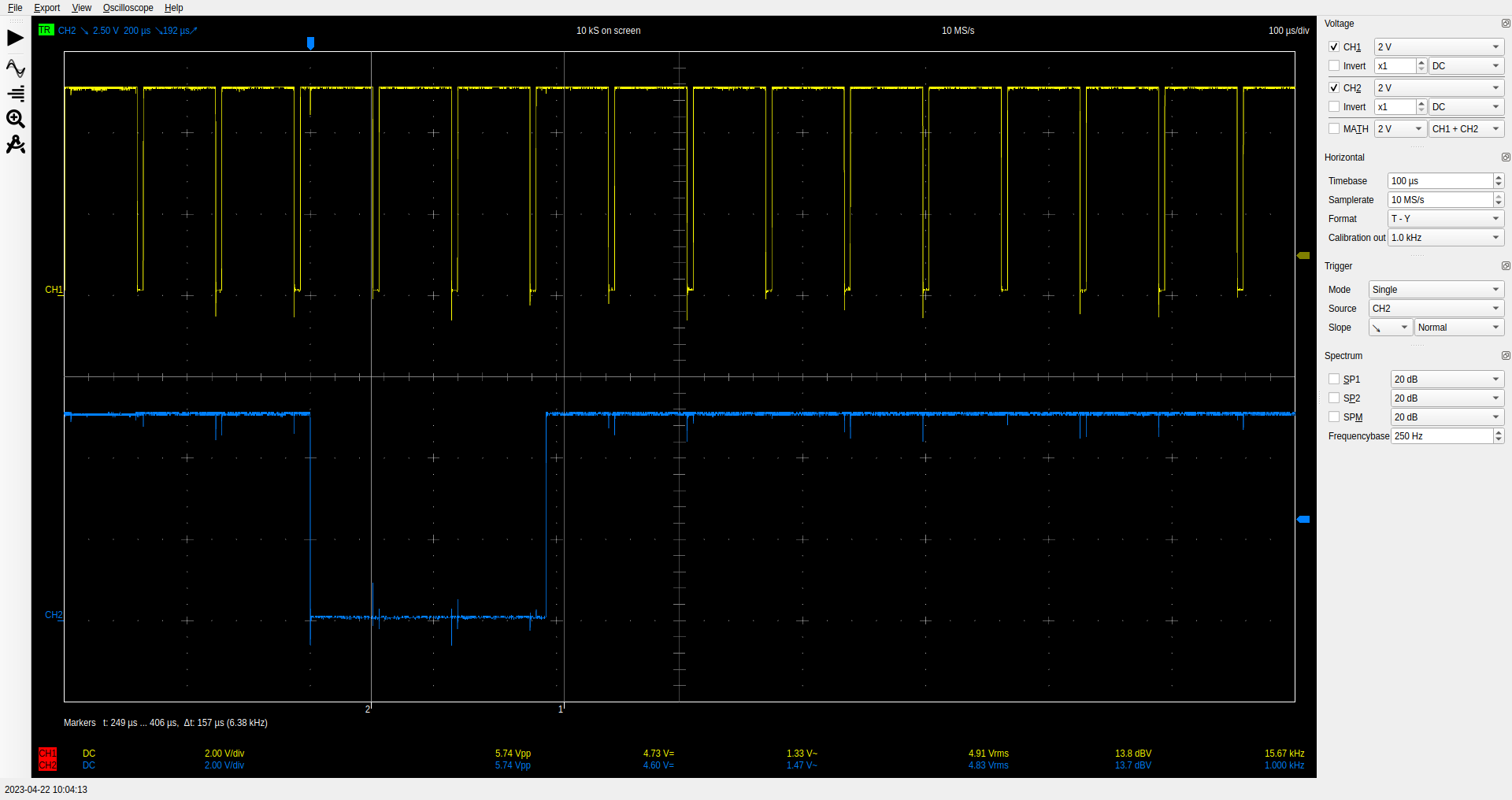 Atari ST H-Sync and V-Sync signals